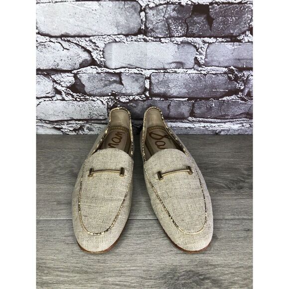 Sam Edelman Lior Beige Leather Horsebit Almond Toe Slip On Flats Women Sz 7M US - Picture 11 of 16